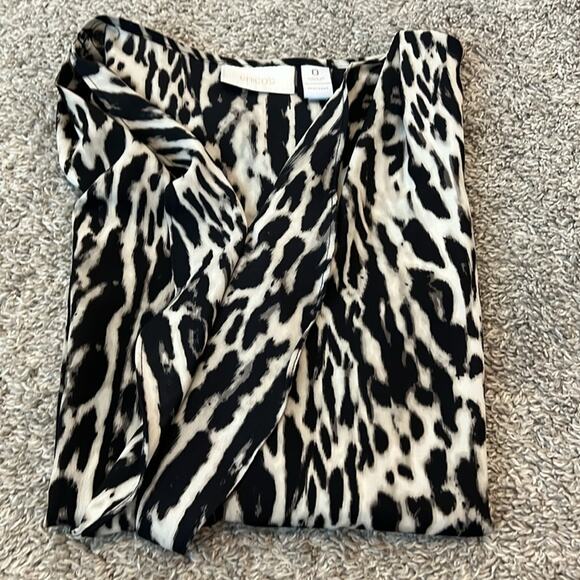 Womens Chico's Silky Animal Print Ruffles Stylish sleeveless 0 (small 4) Leopard - Picture 14 of 16